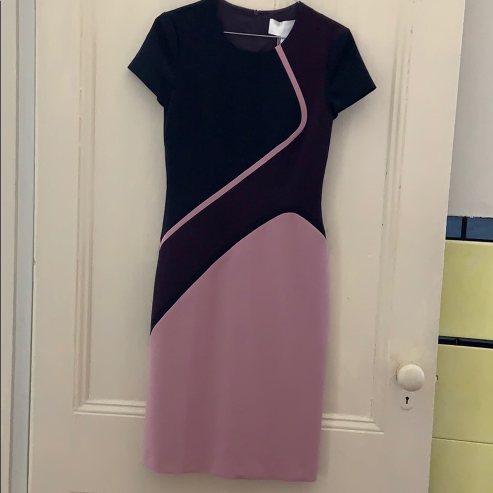 Hugo Boss Art Dukatia Colorblocked Sheath Dress - Picture 2 of 8